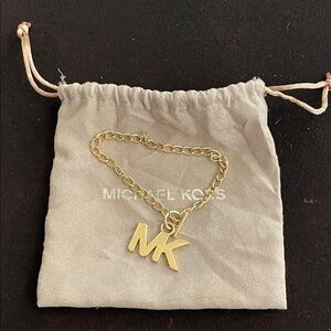 Michael Kors Gold Chain Bracelet with MK Charm